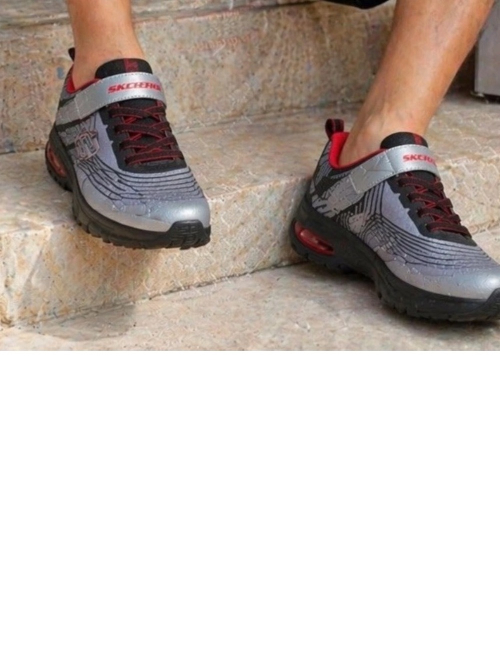 Skechers Men’s Gray and Red Sport Sneakers